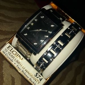 Men's Sterling Silver Watch & Bracelet